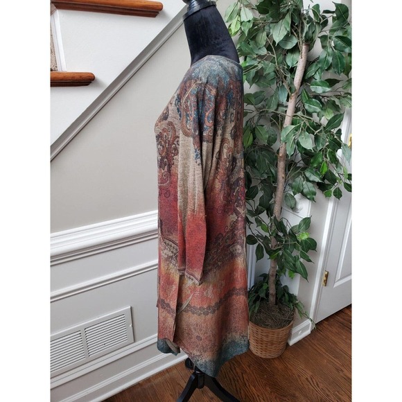 Studio Gem Women Multicolor Polyester Round Neck Long Sleeve Knee Length Dress L - Picture 6 of 11